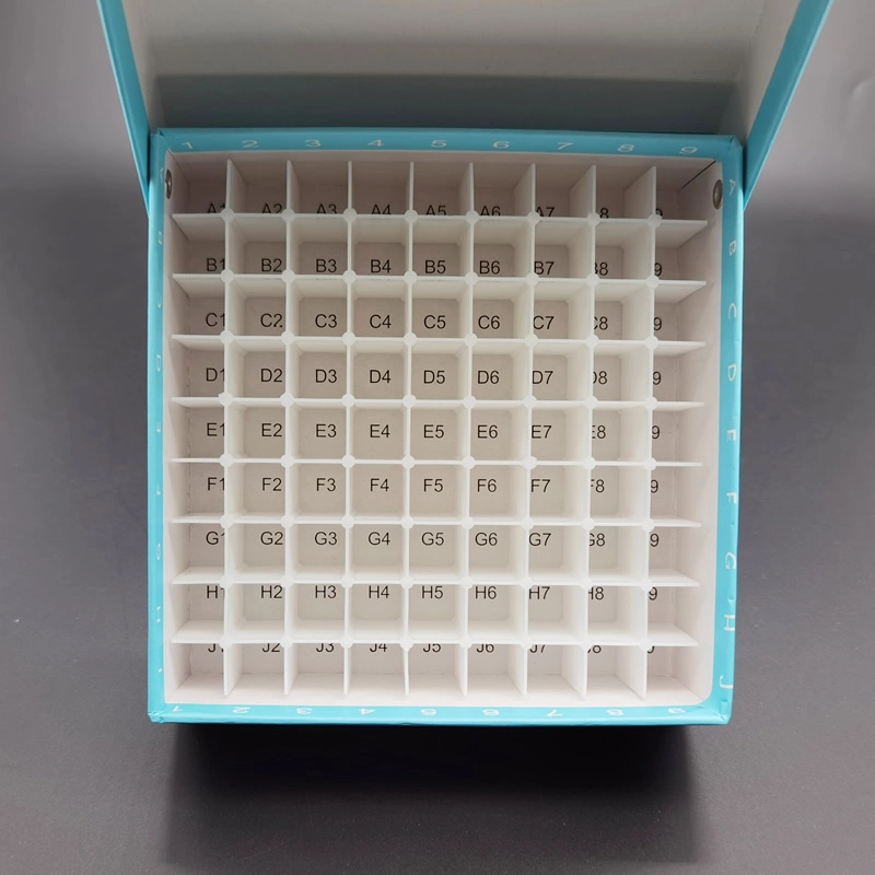 Criocaja cartón 81 o 100 pozos de rejilla de plástico de la caja de almacenamiento Cryovial congelador Box Caja de almacenamiento de viales criogénicos para laboratorio