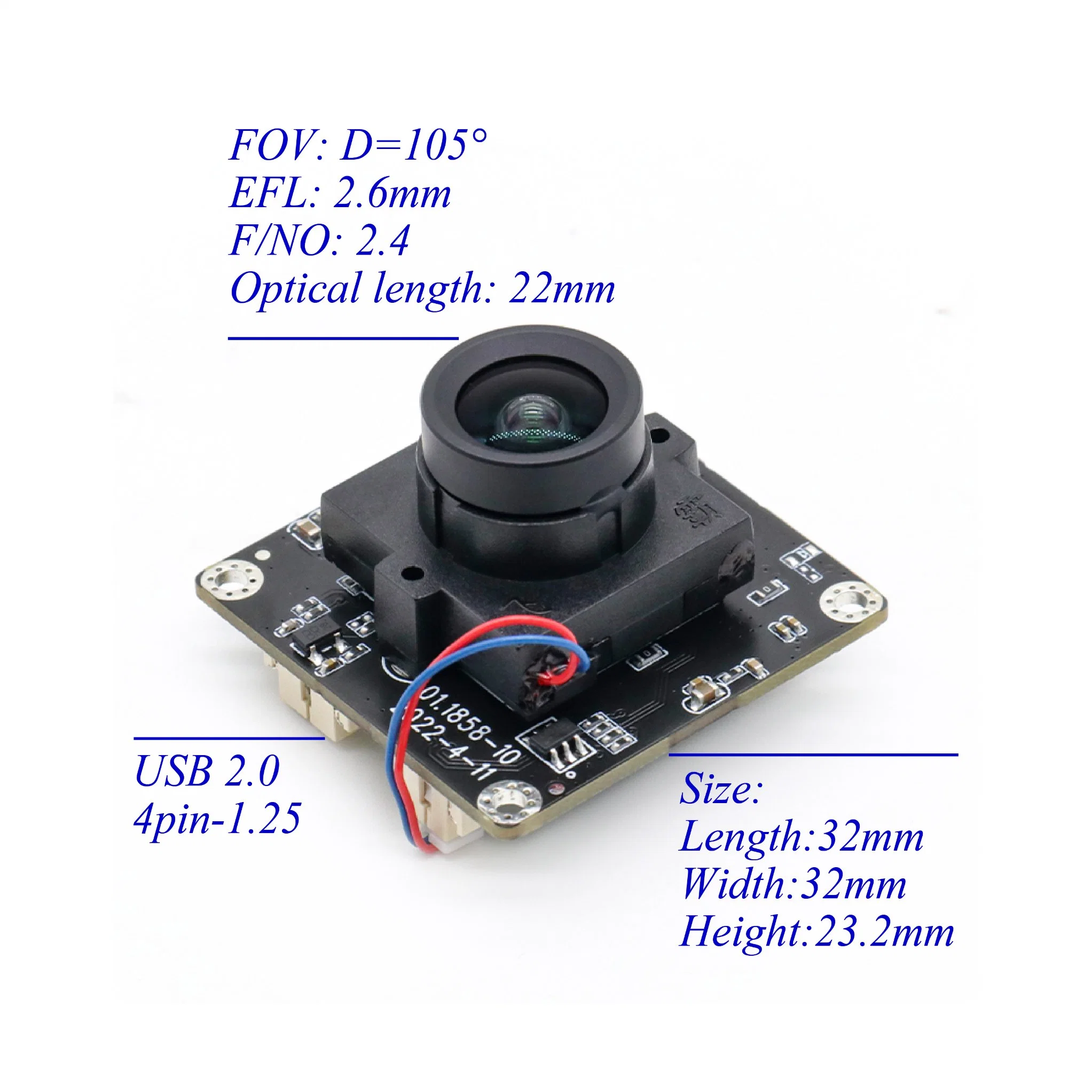 Obturador de Mundial de la imagen de color 1/2.6" Onsemi AR0234 Full HD Sensor de 60fps con alta frecuencia de módulo de cámara USB 2.0