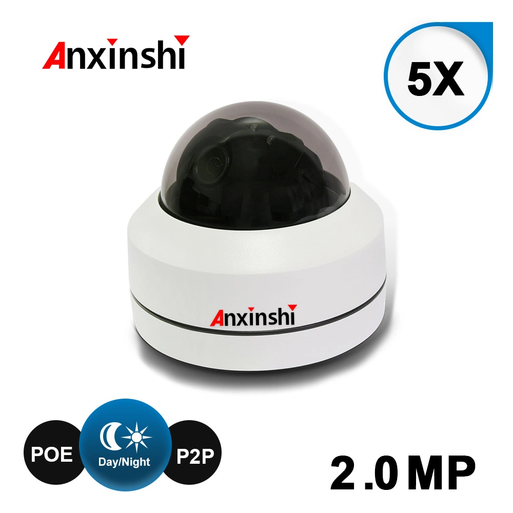 Poe Anxinshi 5.0MP Zoom Óptico 5X Caja metálica HD PTZ IP cámara CCTV