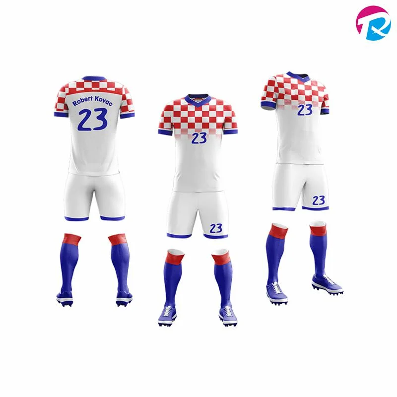 Großhandel Custom Design Fußball Uniform Sublimation Druck Fußball Tragen Fußball Trikot-Sets