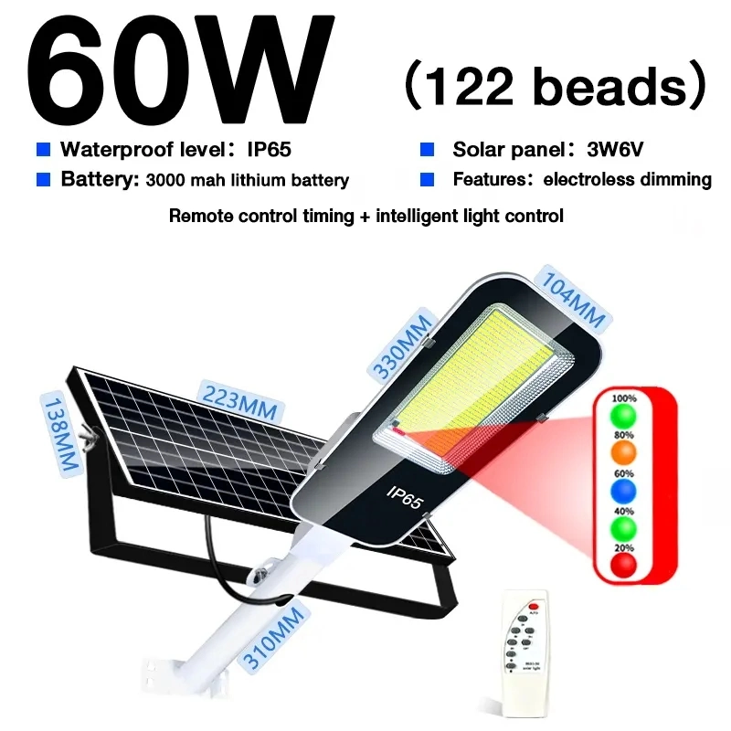 Outdoor Solar Street Light Aluminum Motion Sensor 500W Waterproof LED Solar Street Lamp