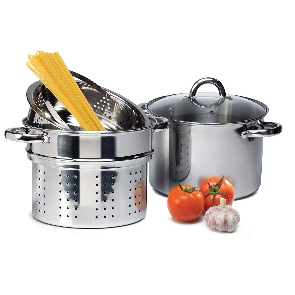 8qt Stainless Steel 4 PCS Pasta Pot with Strainer