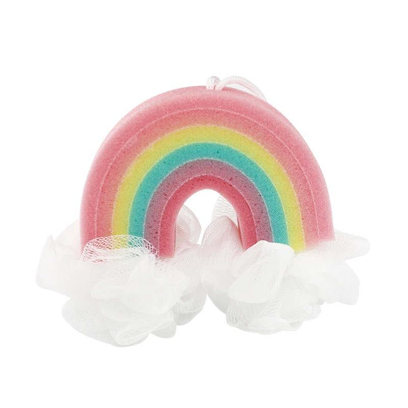 Rainbow Shaped Cartoon Cute Fancy Soft Body Bath Shower SPA Cleaning Sponge