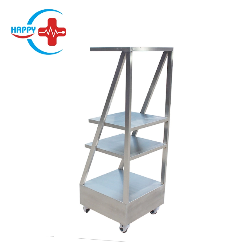 Hc-R021 Stainless Steel Veterinary Instruments Trolly Animal Pet Trolley Treatment Table