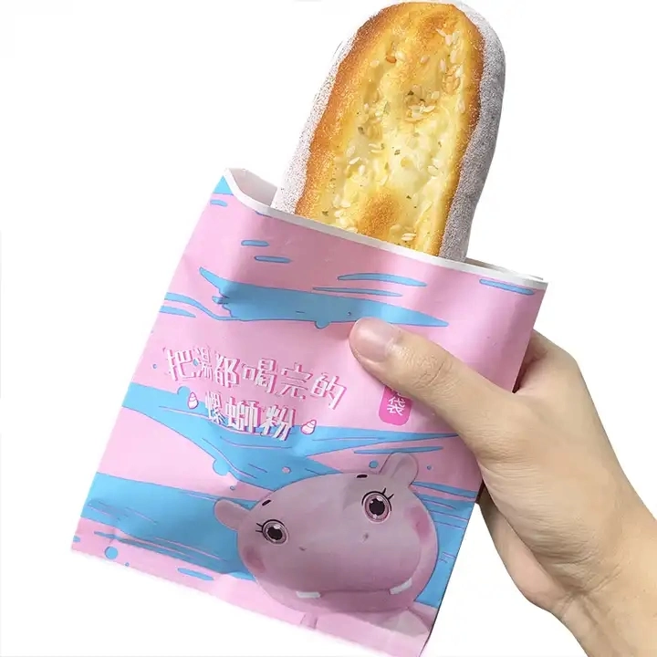 Pan de Sandwich de promoción de OEM el envasado de alimentos de la bolsa de papel recubierto de PE