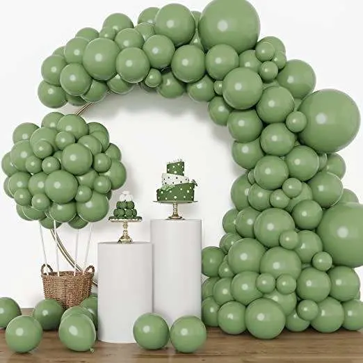 Guirlande de ballons en latex à thème vert, arc-en-ciel vert rétro pour mariage, anniversaire, fête de naissance.