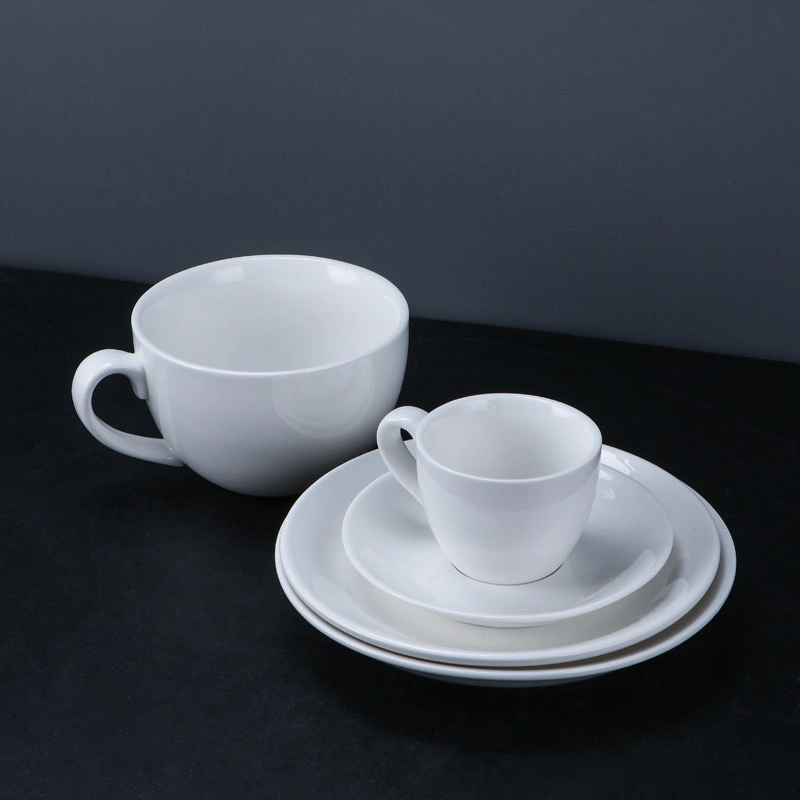 Hot Sale 200ml 6oz Cafe Porcelain Latte Coffee Cup with 6.25inch Saucer