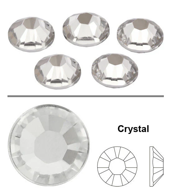 Ss6, Ss10, Ss16, Ss20 Ab Crystal Clear Round Iron on Flatback Wholesale/Suppliers Hotfix Rhinestone