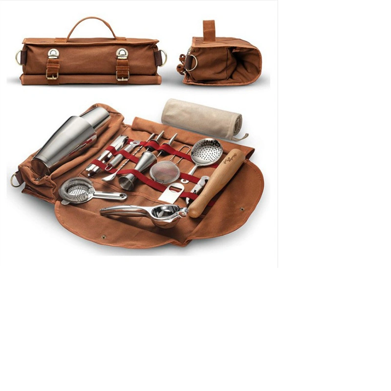 Professional Travel Kit bag barman Jeu d'outils La barre de stockage portable rouleau de l'outil de barre de toile cirée sac fixé pour la barre Accueil