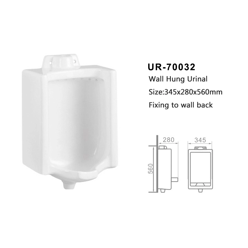 Baño Hotel White Square Sanitary Ware Ceramic Urinal montado en pared Urinal para hombres lavabo Urinals