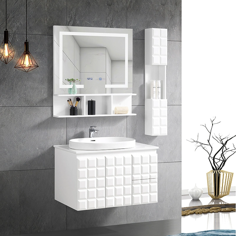 Casa de Banho da parede do espelho de madeira vaidade armário com espelho retrovisor banho arcas congeladoras