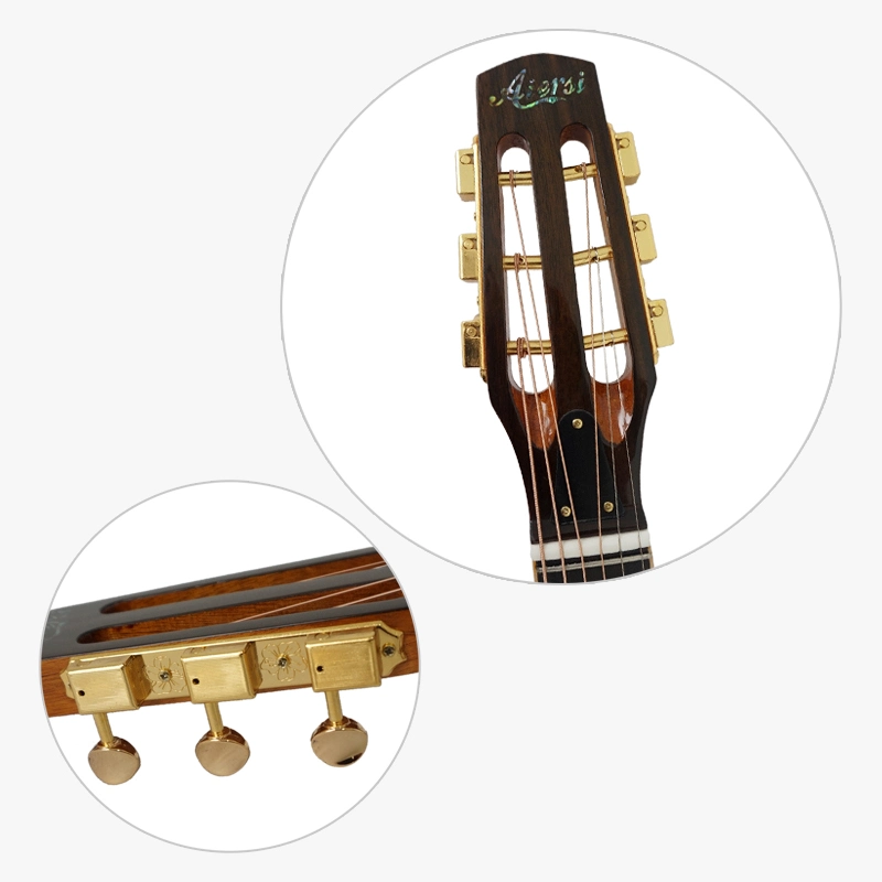 Mayorista/Proveedor personalizado Aiersi Marca de abeto Top Django Gypsy Jazz acústico Venta de guitarra