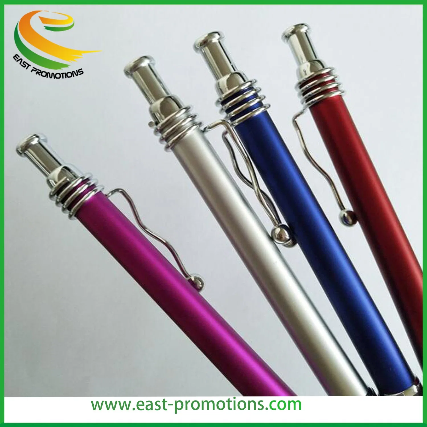 Custom Cheap Promotional Click Ball Point Pen with Metal Clip for Office Stationery