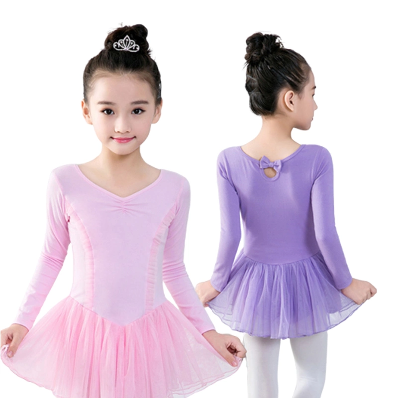 Ballet Dresses Pink Short Sleeve Cotton Girls Kids Ballet Leotards