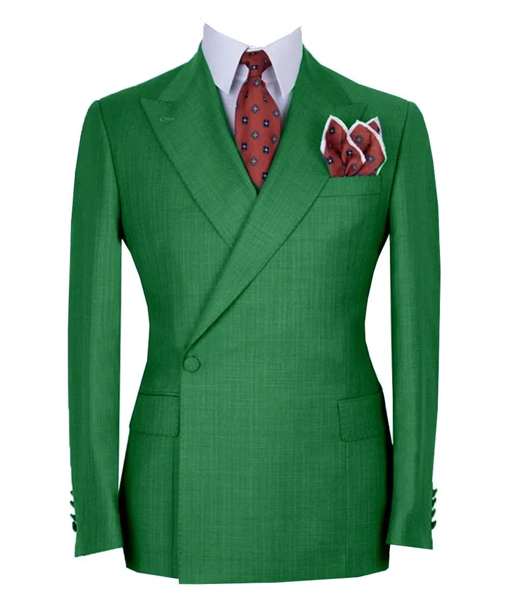 Trending Business Suits High quality/High cost performance  Slim Suits Plaid Dark Green Blazers for Men