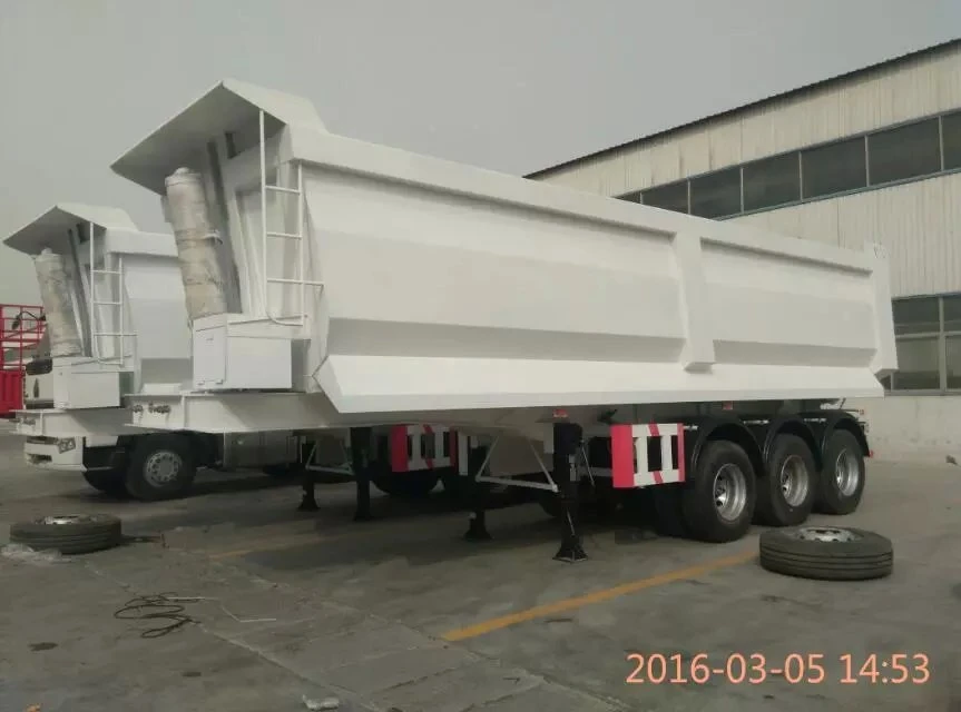 Heavy Duty Tri-Axle Square End Tipping Dumper Truck Trailer