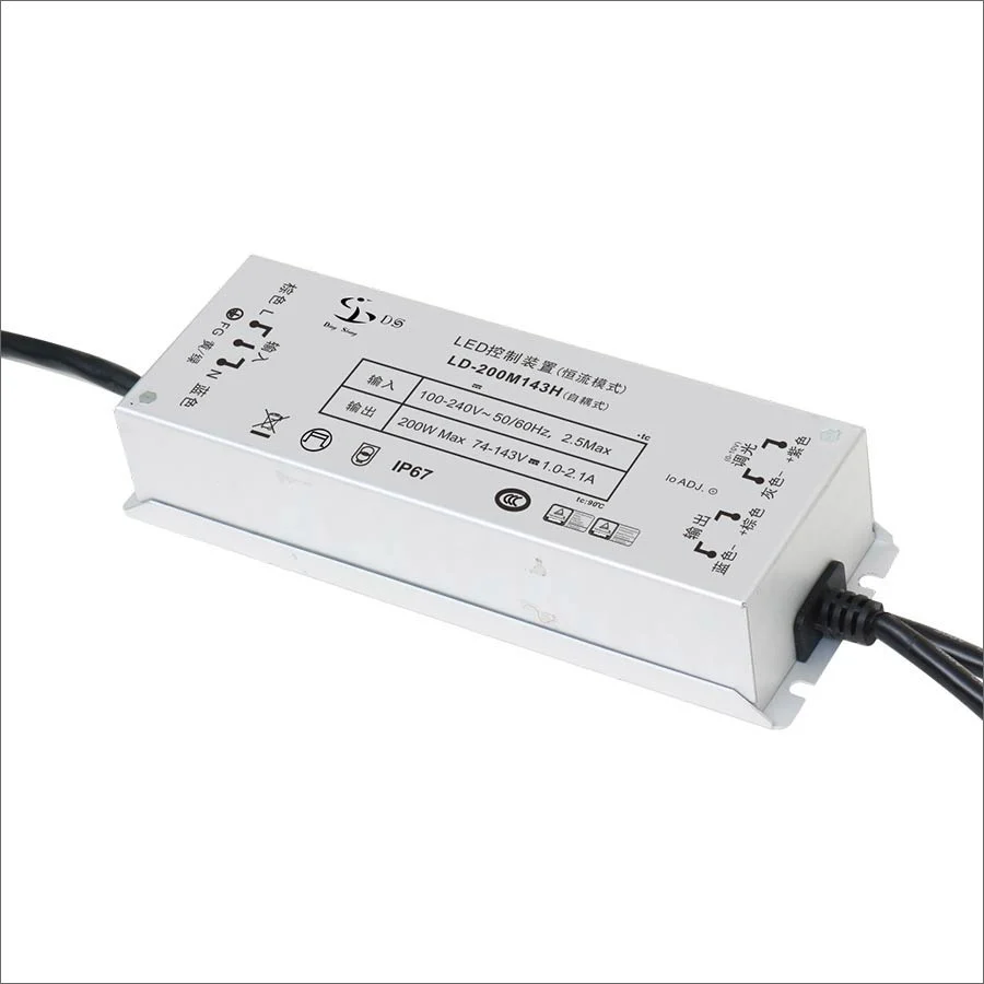 200W OEM ODM Pilotes de courant constant dimmables pour l'éclairage public à LED avec protection contre les surtensions