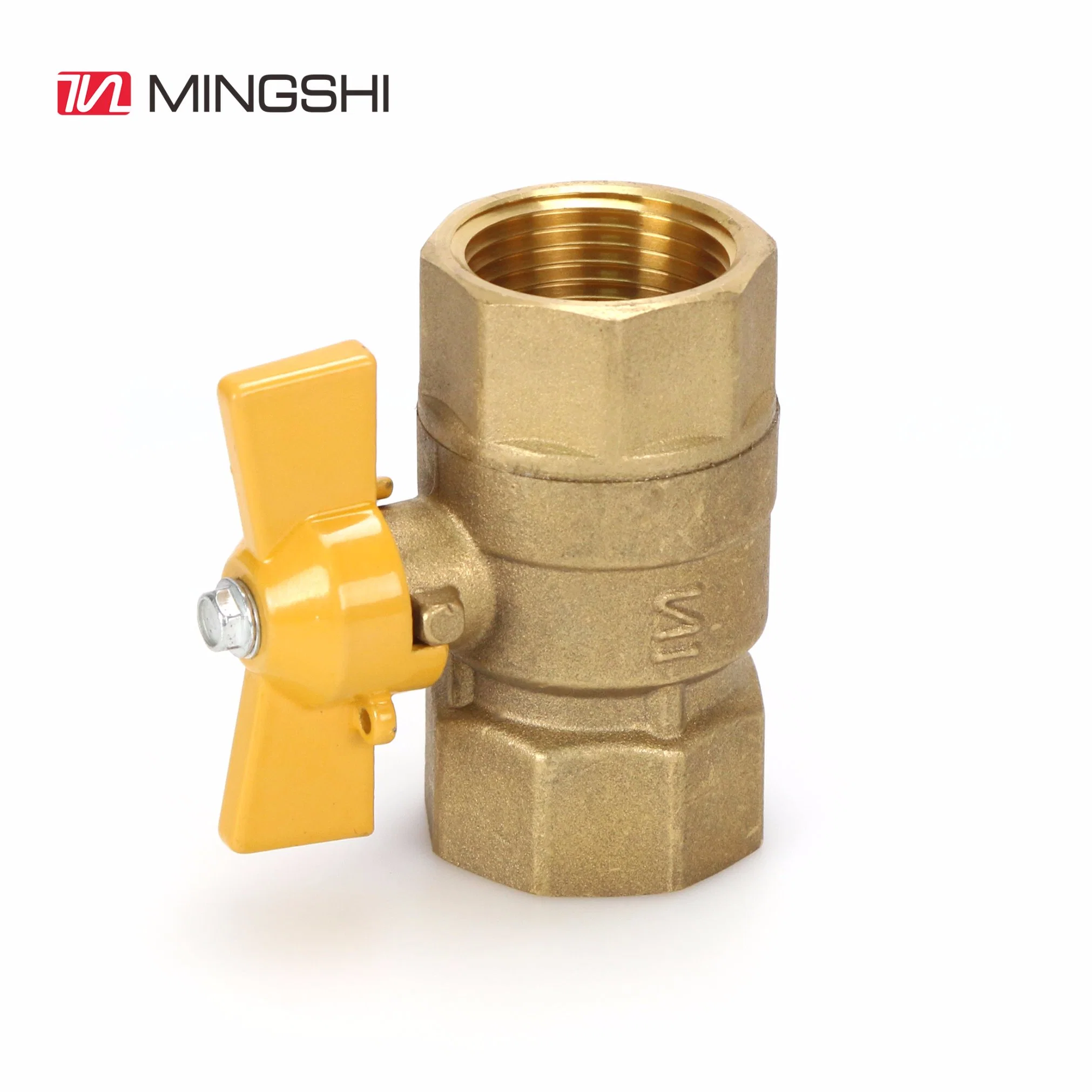 Mingshi Plumbing Materials with International Certificates for Underfloor Heating System Brass Valve Double Female Ball Valve