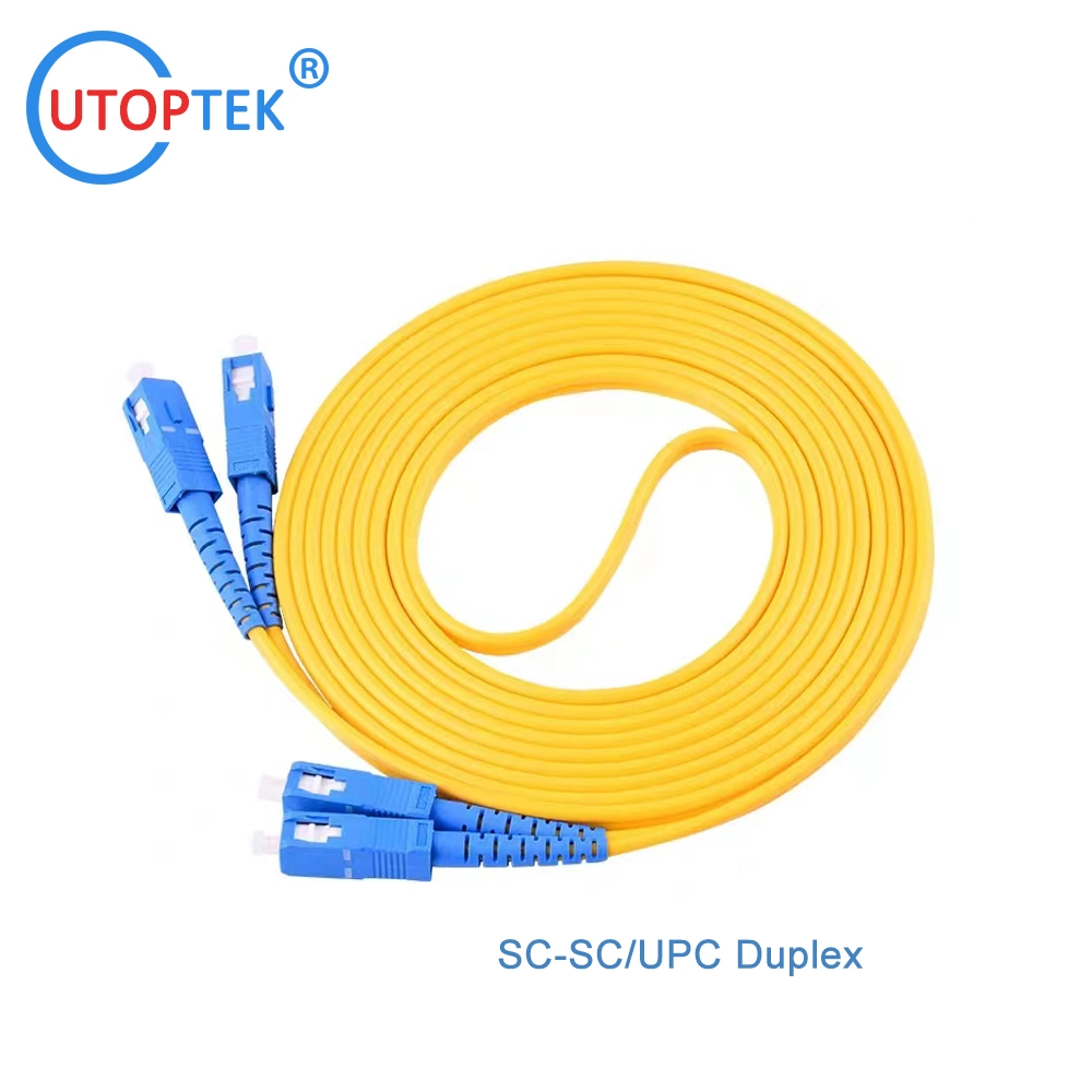 LC/Upc-LC/Upc Câble de cordon de raccordement de fibre optique duplex/simplex Sm/mm 1m/2m/3m/5m/7m personnalisé.