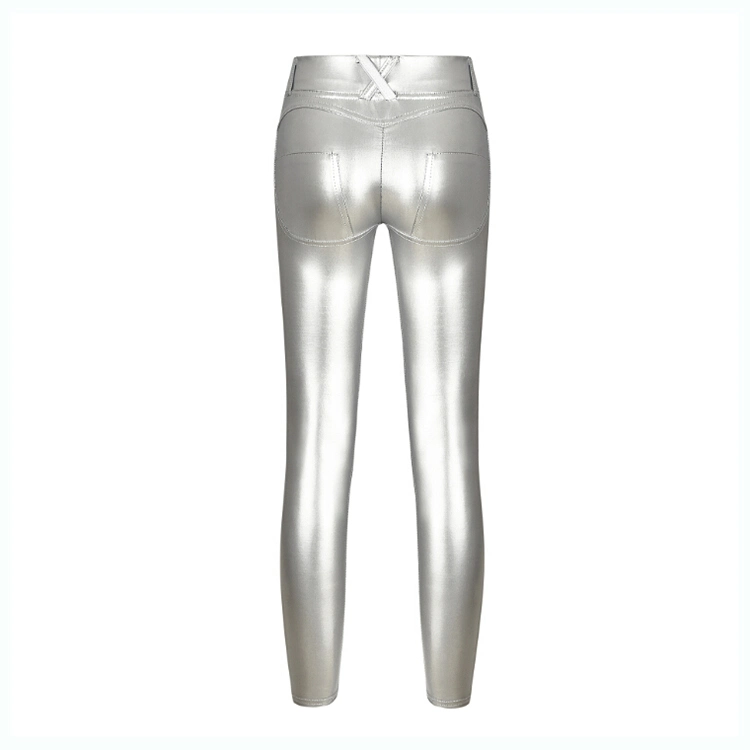 Hot Sale High quality/High cost performance  High Flexibility Wholesale/Supplier Fashion Design Winter Shiny Sexy Tight Leather Pants for Women