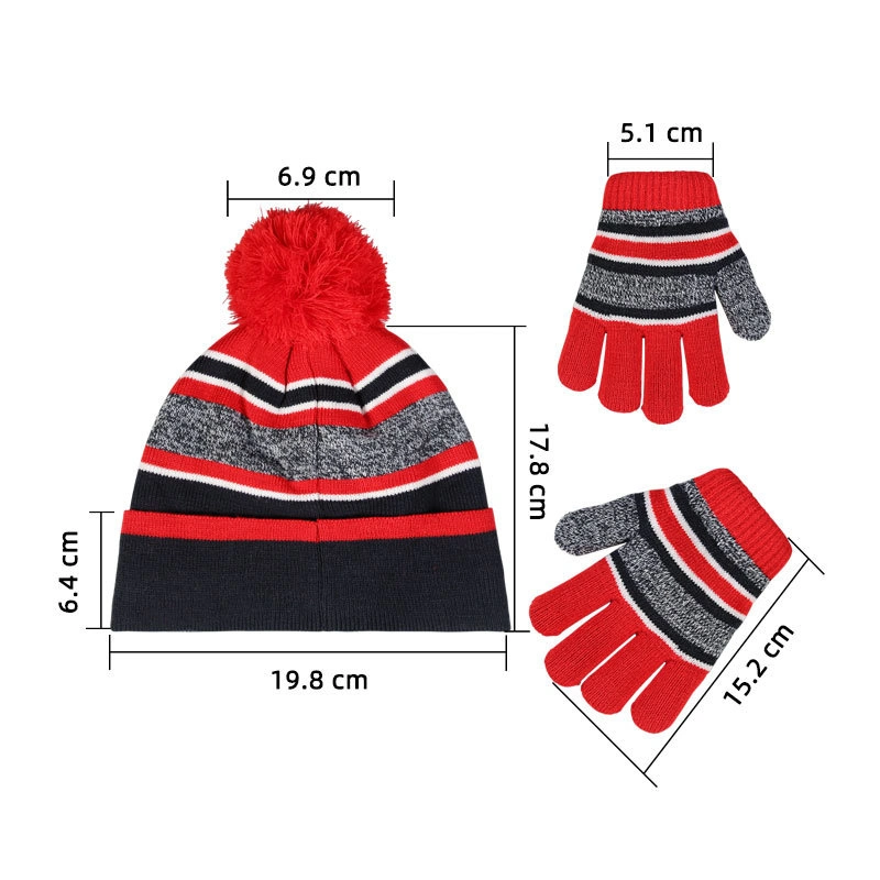 Factory Direct Sales Warm Set Children Hat Gloves 2-Piece Set