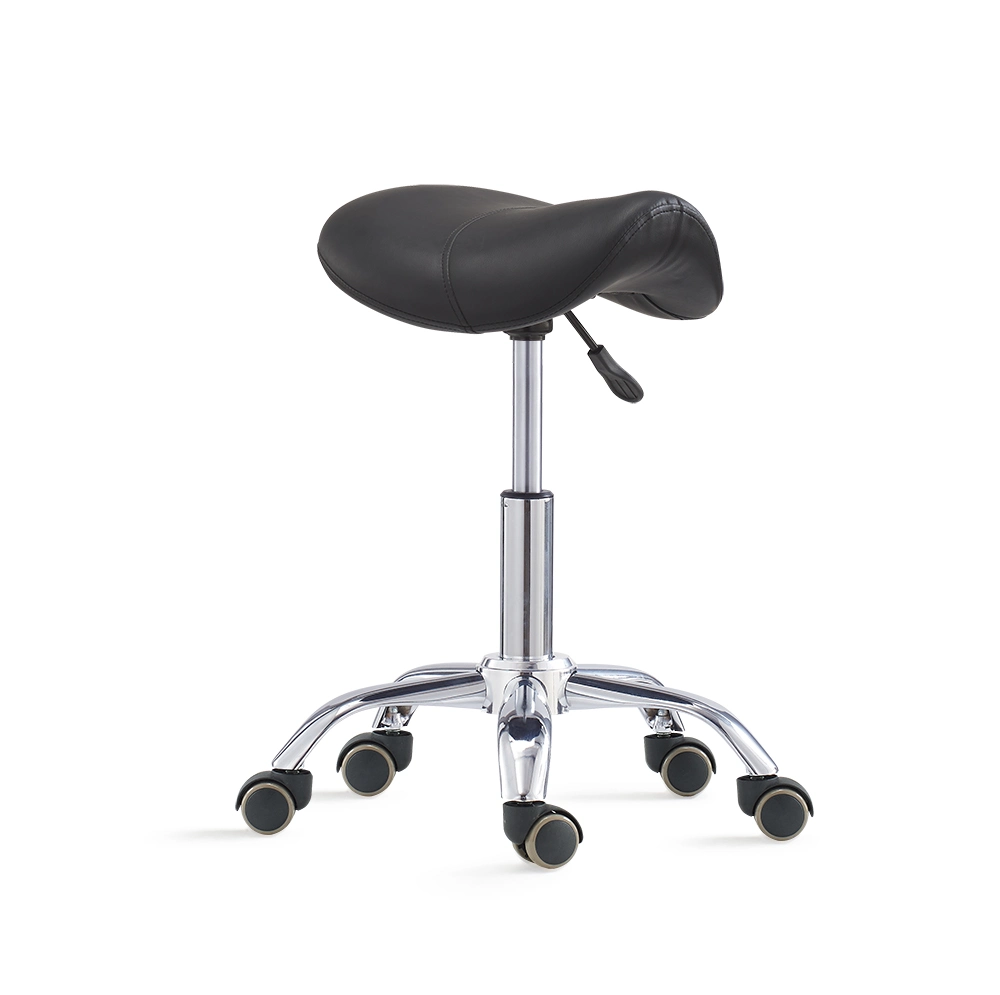 Professional Ergonomic Saddle Stool, Blue - Adjustable Hydraulic Seat, Rolling SPA Salon, Massage, and Medical Office Chair with Swivel Wheels