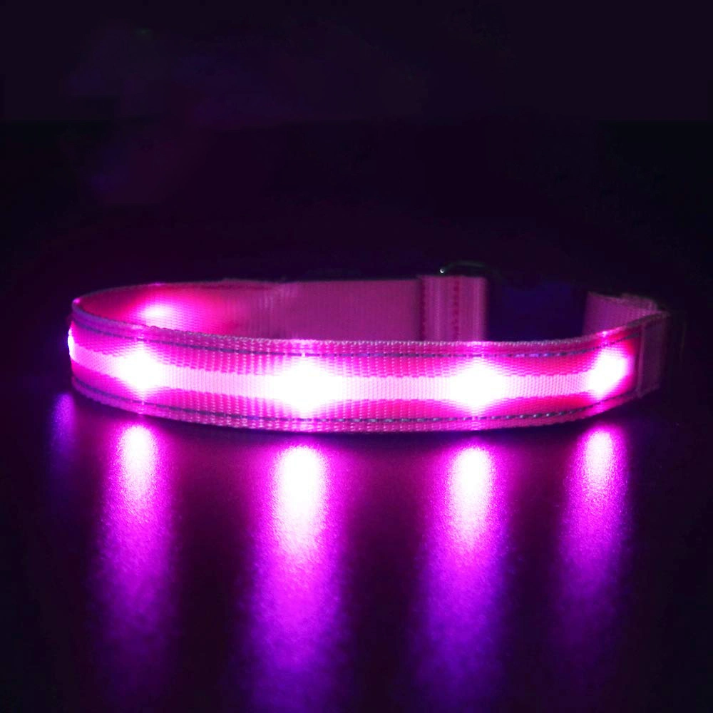 Nueva llegada de luz LED ajustable reflectante Collar de perro los collares de Perro Collar Pet LED Accesorios/PET