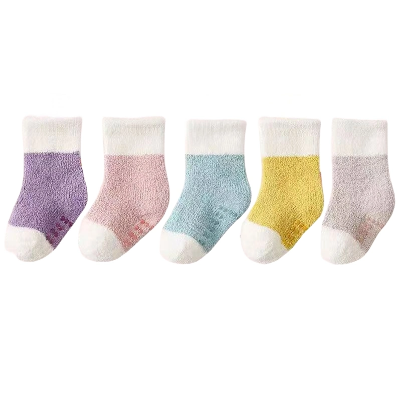 Baby Children Winter Warm Thermal Anti-Slip Indoor Home Cosy Fluffy Socks