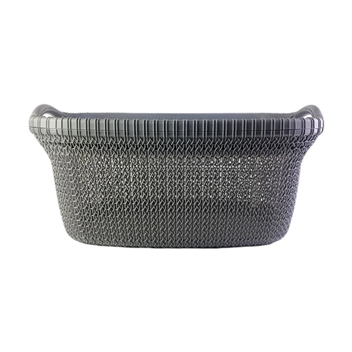 40L Plastic Rattan Rectangle Laundry Basket, Storage Basket, Knit Style