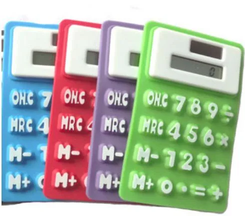 Y-062pportable Mini Foldable Silicone Pocket Soft Solar Calculator