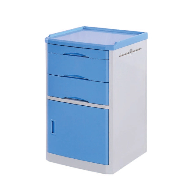 Chinese Medical Furniture Manufacturer Medical ABS Plastic Hospital Bed Side Lockers Tables Drawer Cabinet