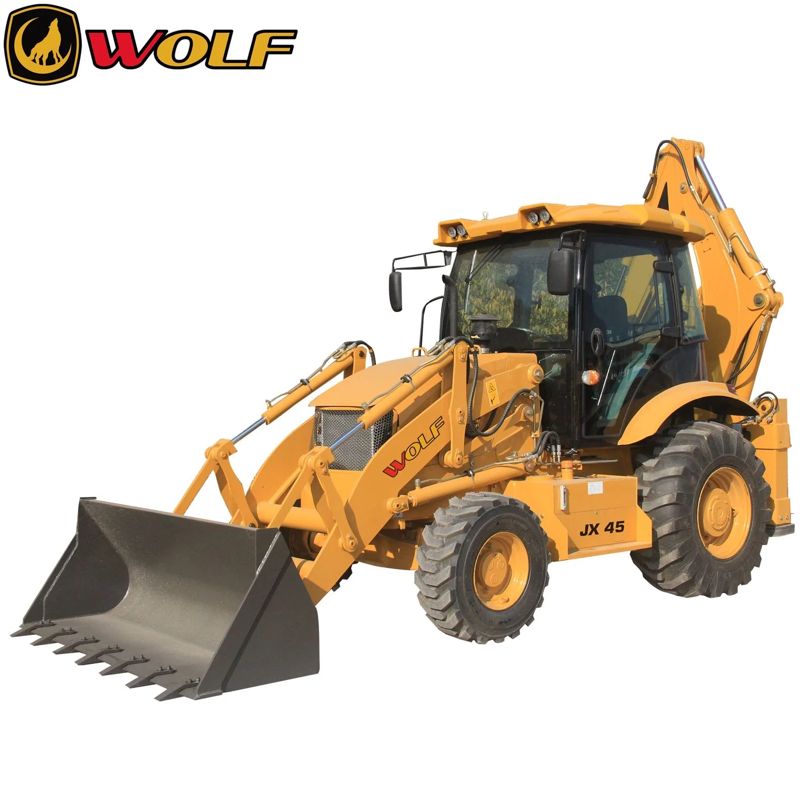 Wolf con CE/1m3 de capacidad/cabina/ROPS/FOPS Wz30-25/Jx45 2t/2,5 t 95/100hp mejor de la ruedas y cargadora retroexcavadora