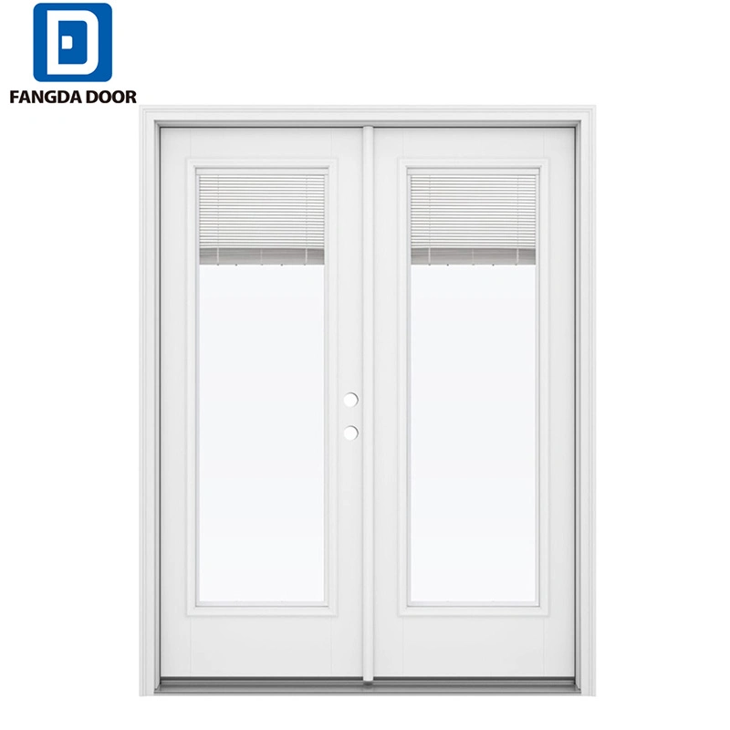 Full Lite Decorative Glass Modern Patio Prehung Front Steel Door