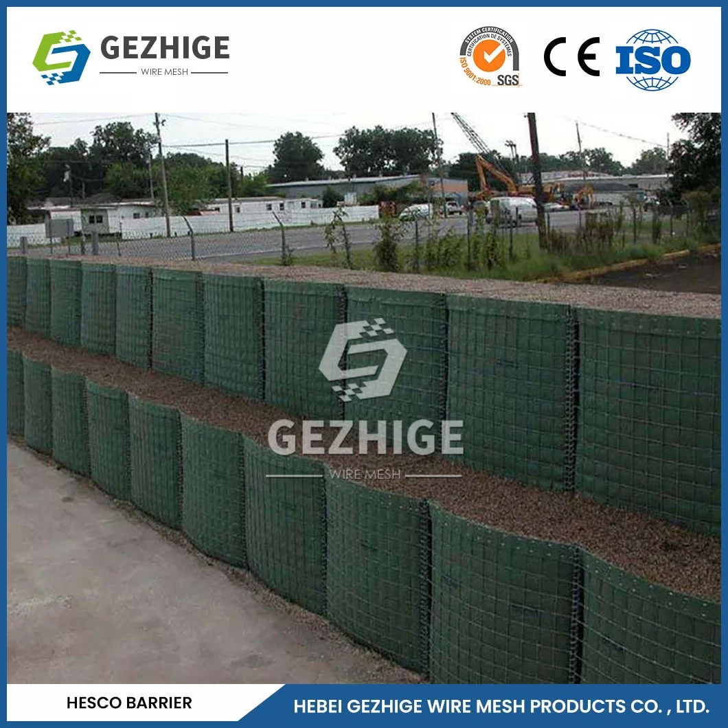 Gezhige Galvanized grille Fabrication de Gabion en PP souple/ferme haute résistance Chine conception structurelle raisonnable Mil1 sacs défensifs bastions