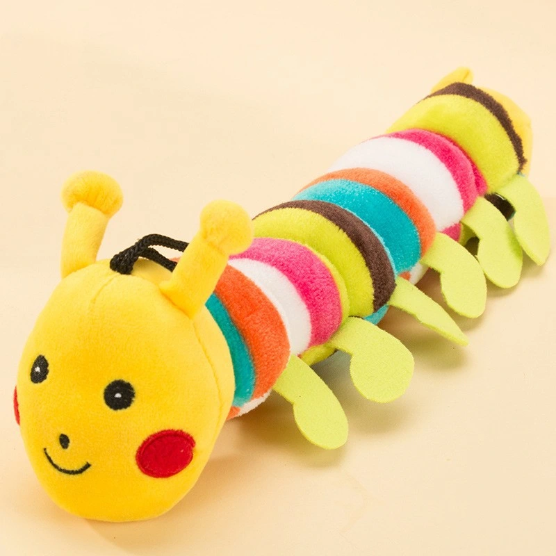 Accompany Pets for Relief Loneliness Colorful Stuffed Plush Caterpillar Soft Pet Toys