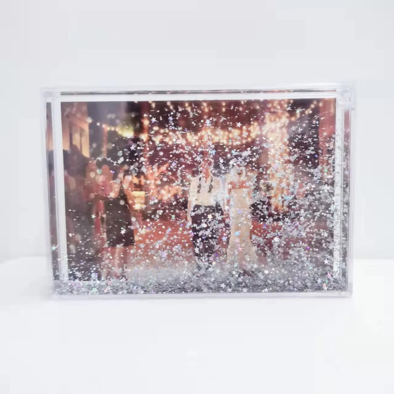 4*6 Inch Glitter Shake Frame with Water Acrylic Wedding Gift