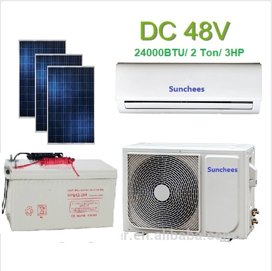 18000BTU DC INVERTER Split incorporada en la pared de aire acondicionado Solar fuera de la red 100% de la energía solar