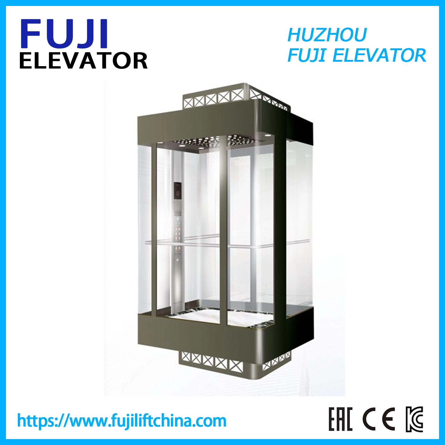 Элеватор наблюдения подъемника пассажира FUJI Китая на заводе панорамные лифты с элеватора соломы из стекла двери дома на целый день поднимает элеватора