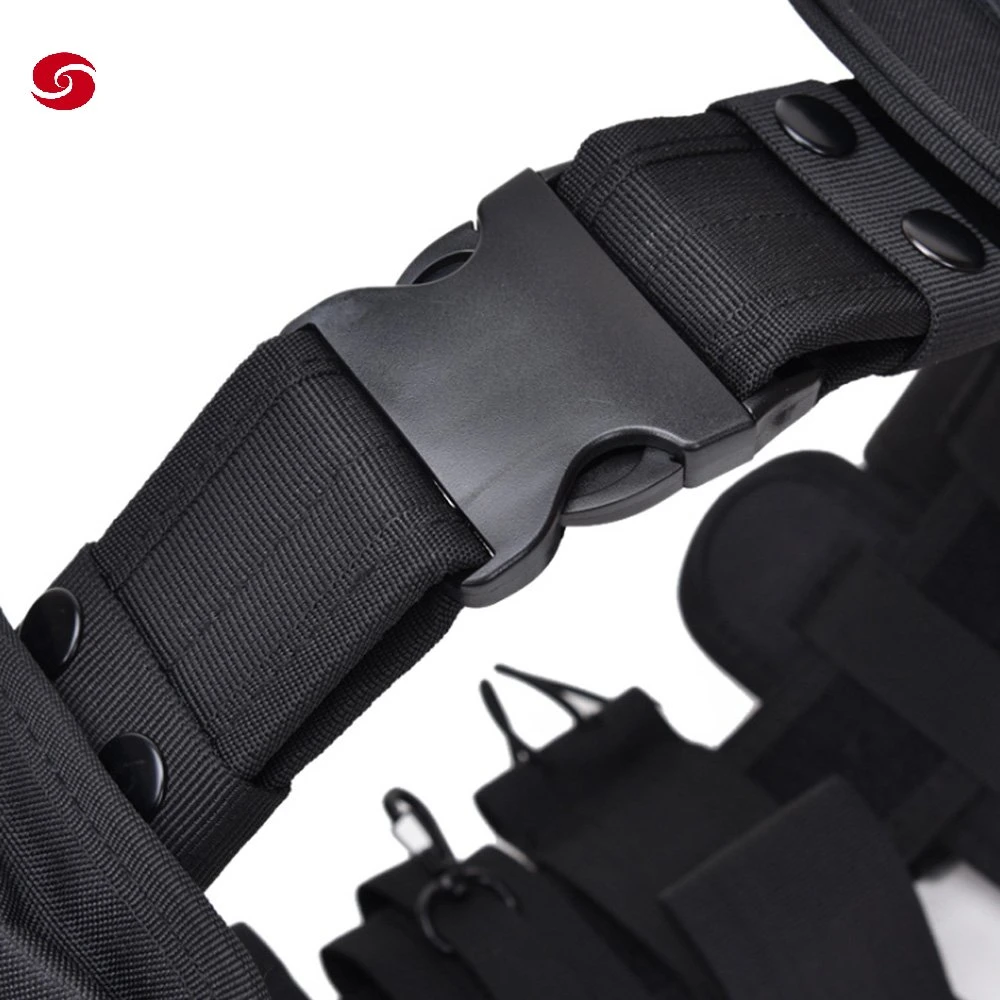 Police Belt Outdoor Training Nylon Belt Bag Multifunctional Tactical Military Belts with Pocket and Pouches