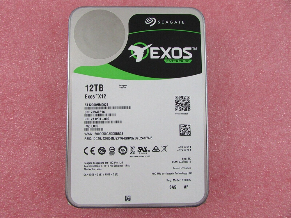 A Seagate Exos X12 12TB de disco rígido 7200 RPM 256 MB SAS 12GB/s Disco Rígido (ST12000NM0027) SSD/HDD