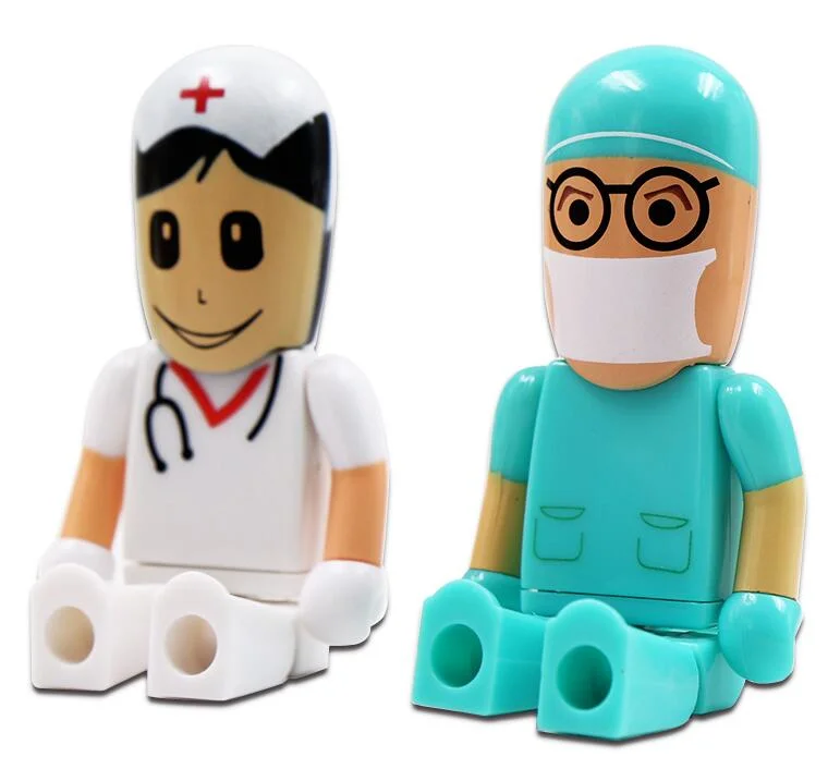 Moveable Doctor Nurse Flash Disk 8GB 16GB USB 2.0 Pendrive Pen Drive