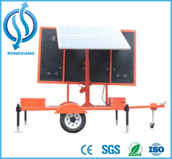 Traffic Safety Solar LED Screen Movable Sign Board