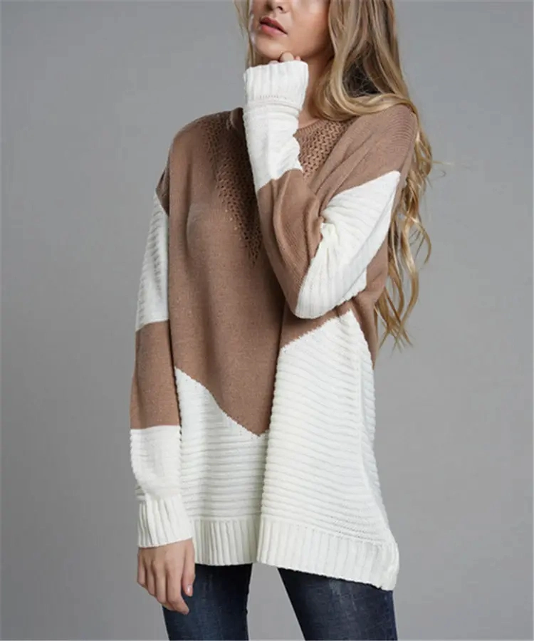 Fashion Round Neck Pullover Knitwear Woman Knit Casual Design Sweater