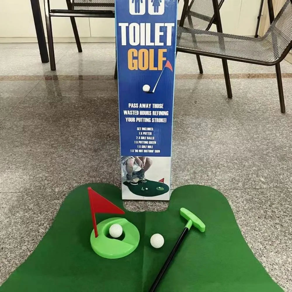 Toilet Golf Game Play Mini Golf in Any Restroom/Bathroom Great Toilet Time Funny White Elephant Joke Gift for Golfer Wyz18739