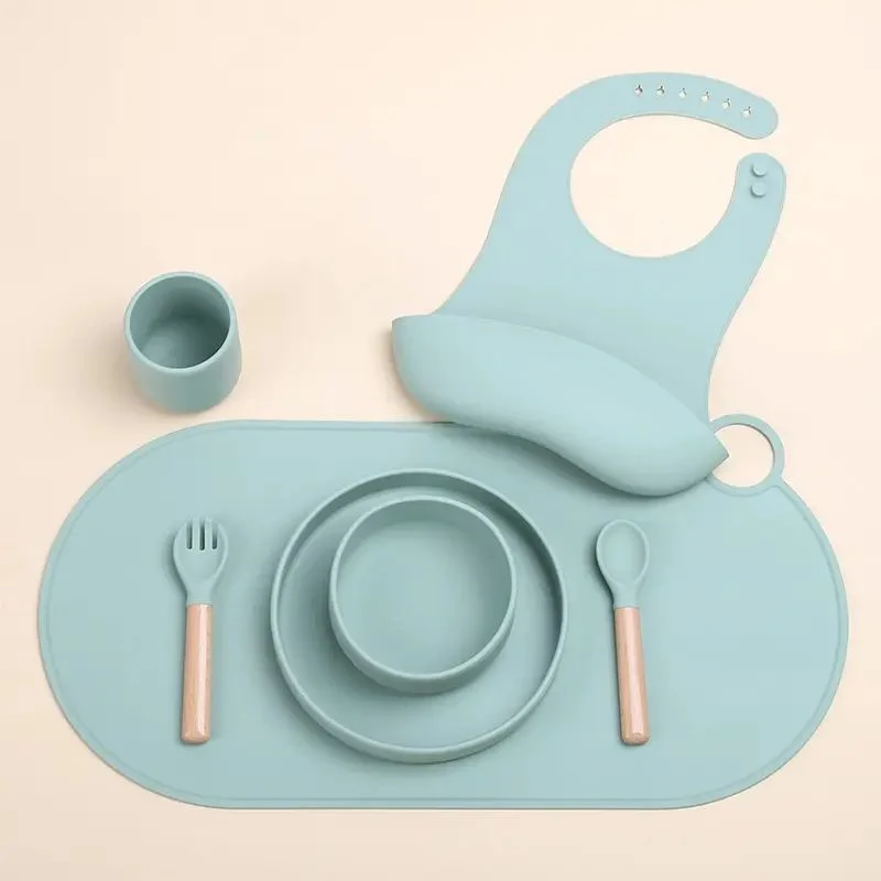 Mesas de jantar com cadeiras altas, tapetes de mesa com mesas de Tablemats modernos naturais Placemat 2023 Silicone Baby Bib Placemat Placemat. Placa silicone