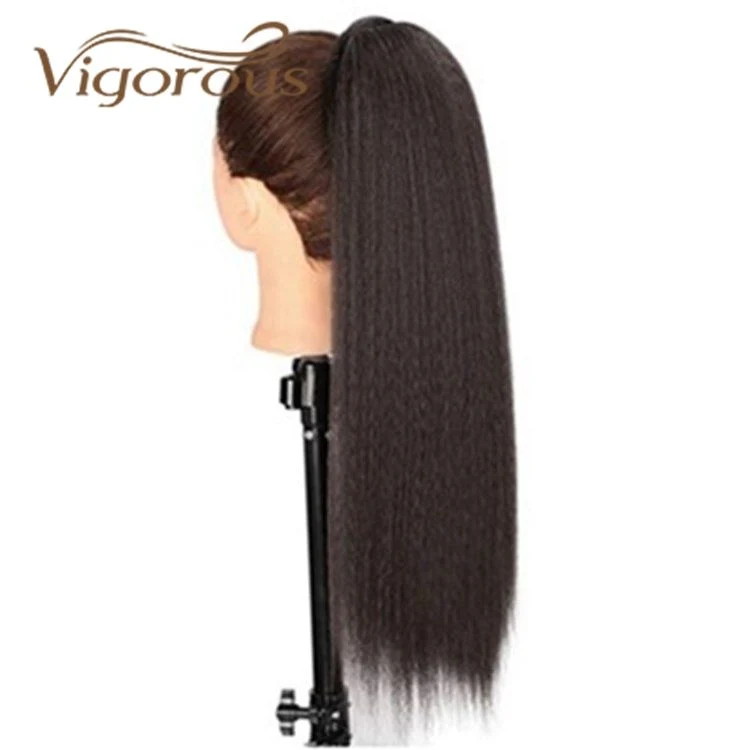 Top Quality Long Wrap Around Yaki Synthetic Ponytails Hair Extensiom