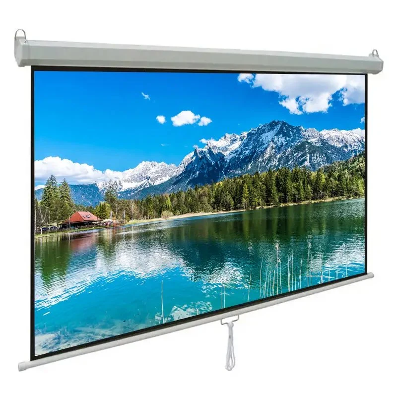 HD Home Cinema Portable Manual Projector Screen Matte White OEM&ODM