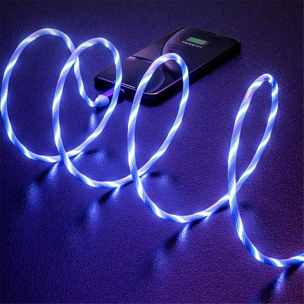 Câble Lightning USB pour iPhone avec LED de charge à lumière fluide RT-Mc33