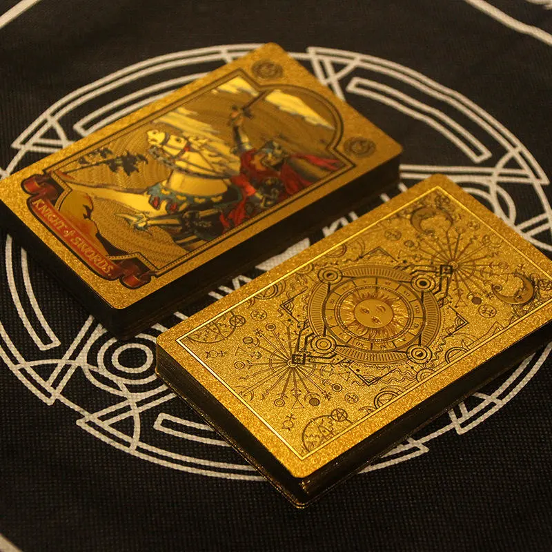 Lámina de oro Tarot Logotipo personalizado Imprimir impermeable de PVC Poker Naipes