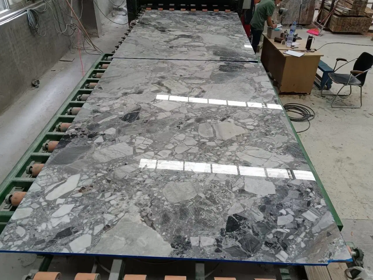 Natural Panda Grey Jumbo Marble Customized Size Black White for Countertop and Big Slabs/Tiles